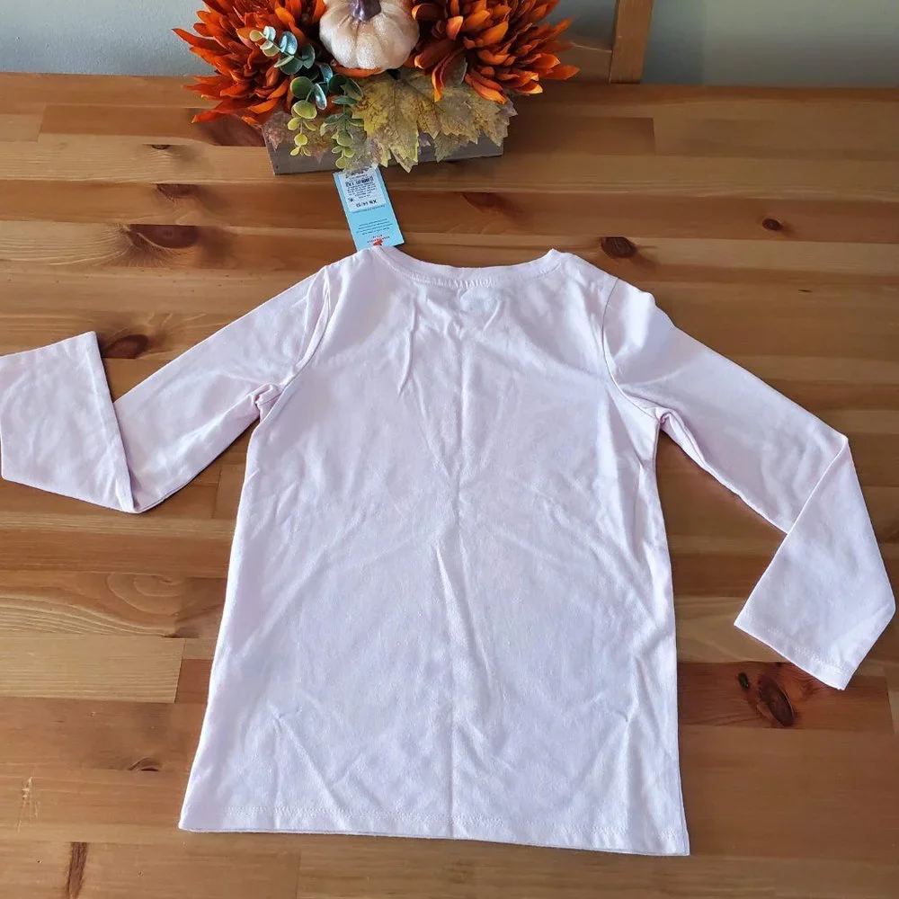 Cat & Jack-Girls' Candy Cane Heart  Long Sleeve Graphic T-Shirt - Soft Pink XS